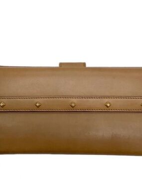 Gucci tan leather passport or card holder with debossed logo